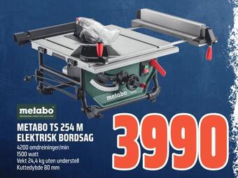 Coop Obs Metabo ts 254 m elektrisk bordsag tilbud