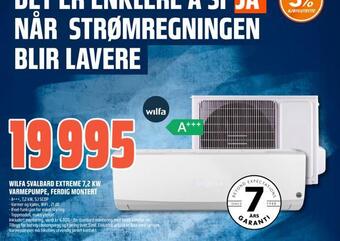 Coop Obs Wilfa svalbard extreme 7,2 kw varmepumpe, ferdig montert tilbud