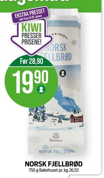 Kiwi Norsk fjellbrød tilbud