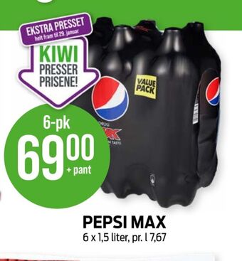 Kiwi Pepsi max brus tilbud