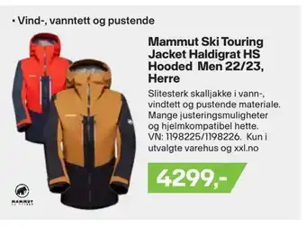 XXL Sport Mammut ski touring jacket haldigrat hs hooded men 22/23, herre tilbud