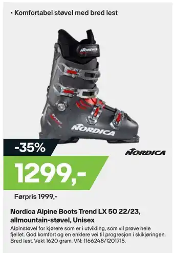 XXL Sport Nordica alpine boots trend lx 50 22/23, allmountain-støvel, unisex tilbud