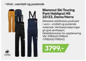 XXL Sport Mammut ski touring pant haldigrat hs 22/23, dame/herre tilbud