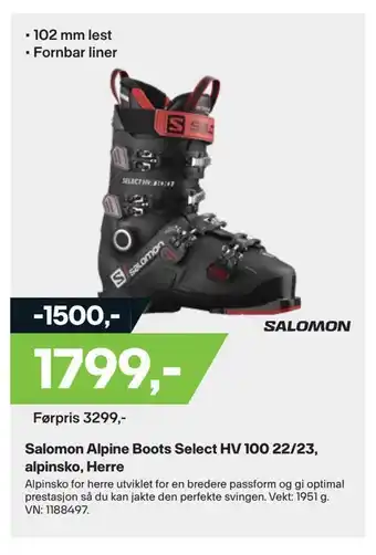 XXL Sport Salomon alpine boots select hv 100 22/23, alpinsko, herre tilbud