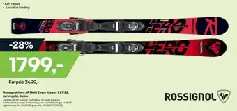 XXL Sport Rossignol hero jr multi event xpress 7 21/22, carvingski, junior tilbud