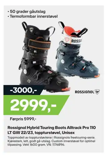 XXL Sport Rossignol hybrid touring boots alltrack pro 110 lt gw 22/23, toppturstøvel, unisex tilbud