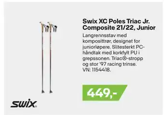 XXL Sport Swix xc poles triac jr. composite 21/22, junior tilbud