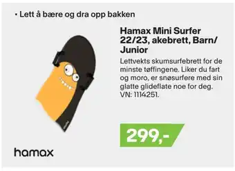 XXL Sport Hamax mini surfer 22/23, akebrett, barn/ junior tilbud