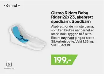 Gizmo riders baby rider 22/23, akebrett spedbarn, spedbarn