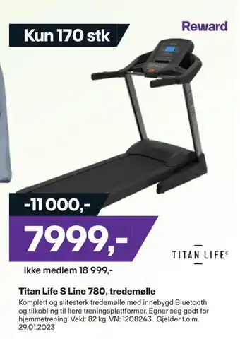 XXL Sport Titan life s line 780, tredemølle tilbud