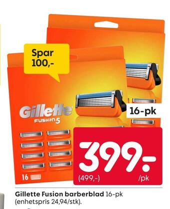 Rusta Gillette fusion barberblad tilbud