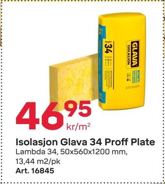Byggmax Isolasjon glava 34 proff plate tilbud