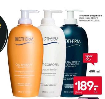Rusta Biotherm bodylotion tilbud