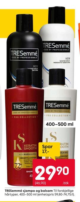 Rusta Tresemmé sjampo og balsam tilbud