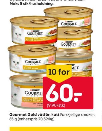 Rusta Gourmet gold våtfôr, katt tilbud