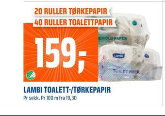 Coop Obs Lambi toalett-/tørkepapir tilbud