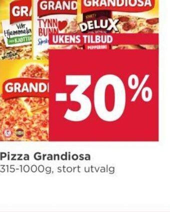 Meny Pizza Grandiosa tilbud