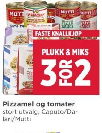 Meny Pizzamel og Tomater tilbud