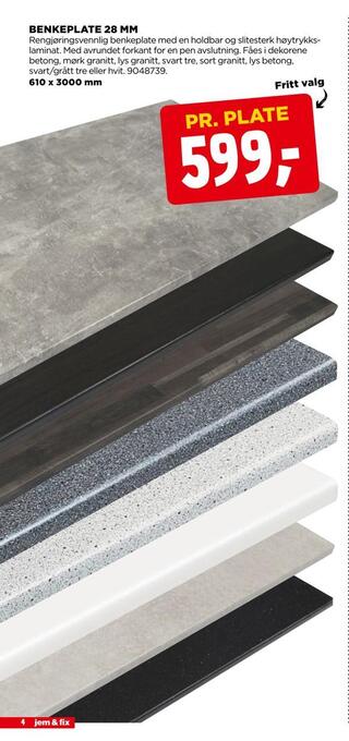 jem & fix Benkeplate 28 mm tilbud