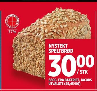 Meny Nystekt speltbrød tilbud