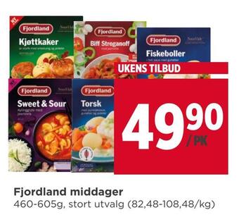 Meny Fjordland middager tilbud