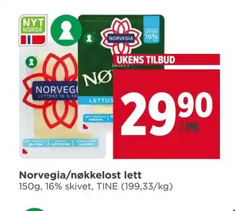Meny Norvegia/nøkkelost lett tilbud