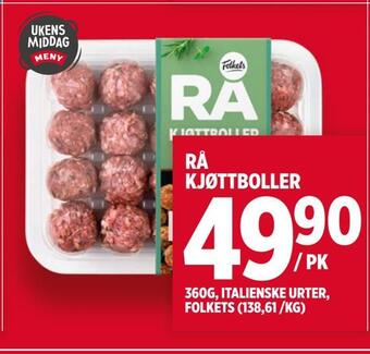 Meny Rå kjøttboller tilbud