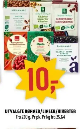 Coop Prix Utvalgte Bønner/ Linser/ Kikerter tilbud