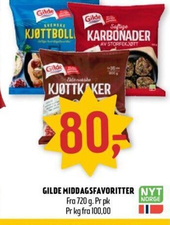 Coop Prix Gilde Middagsfavoritter tilbud