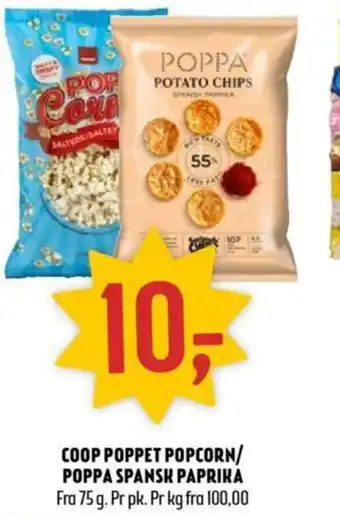 Coop Prix Coop Poppet Popcorn/ Poppa Spansk Paprika tilbud