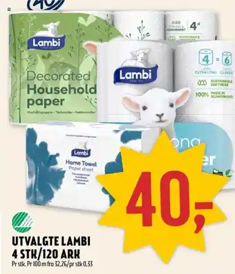 Coop Prix Utvalgte Lambi 4 stk/ 120 Ark tilbud