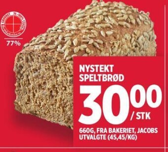 Meny Nystekt Speltbrød tilbud