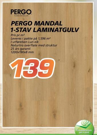 Coop Byggmix Pergo mandal 1-stav laminatgulv tilbud