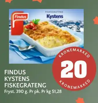Coop Mega Findus kystens fiskegrateng tilbud