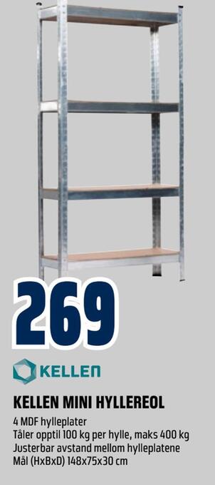 Obs Bygg Kellen mini hyllereol tilbud