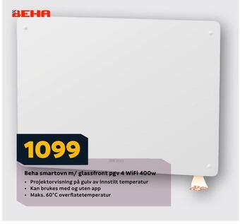 Megaflis Beha smartovn m/ glassfront pgv 4 wifi 400w tilbud