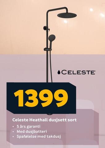 Megaflis Celeste heathall dusjsett sort tilbud
