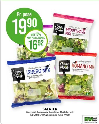 Kiwi Grønn og frisk salat tilbud