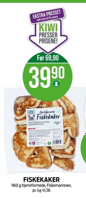 Kiwi Fiskemannen fiskekaker tilbud