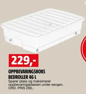 Bauhaus Oppbevaringsboks bedroller 46 l tilbud