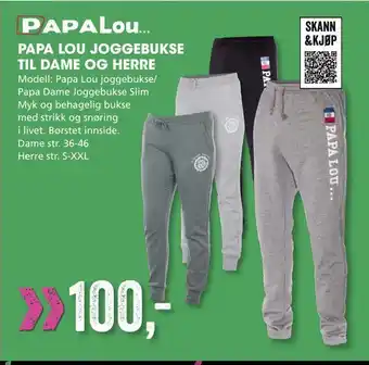 Sport Outlet Papa lou joggebukse til dame og herre tilbud