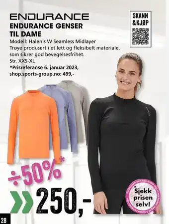 Sport Outlet Endurance genser til dame tilbud