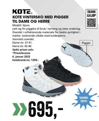Sport Outlet Kote vintersko med pigger til dame og herre tilbud