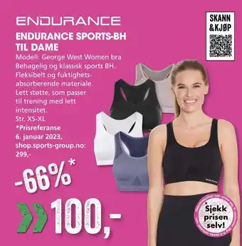 Sport Outlet Endurance sports-bh til dame tilbud
