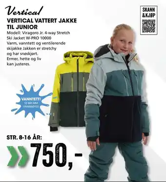 Sport Outlet Vertical vattert jakke til junior tilbud