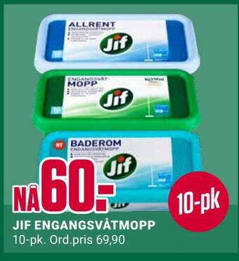 Europris Jif engangsvåtmopp tilbud