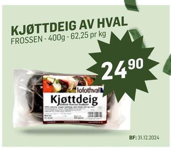 Holdbart Kjøttdeig av hval tilbud