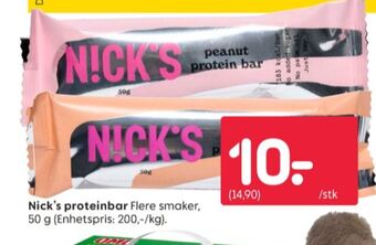 Rusta Nicks proteinbar tilbud