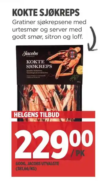 Meny Kokte sjøkreps tilbud