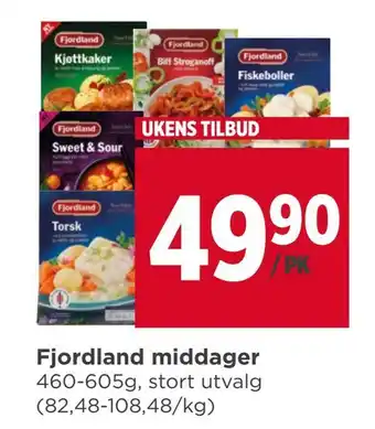 Meny Fjordland middager tilbud